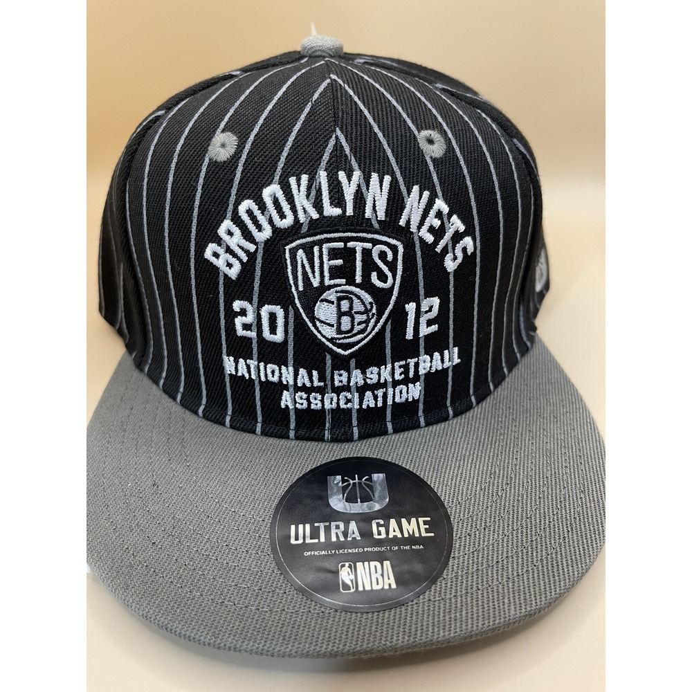 Brooklyn Nets Men's Cap Hat SnapBack Adjustable Black Stripes Onesize Ultra New